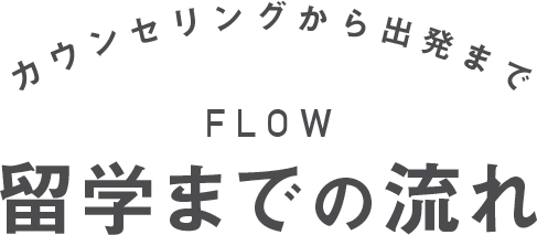 FLOW：カウンセリングから出発まで留学の流れ