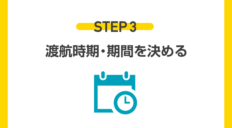 渡航時期・期間を決める